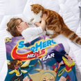 thumbnail image 2 of DC Super Hero Girls anti-pilling, suave, ligera, esponjosa y acogedora de lujo para hogar y cocina – Perfecta para niños y adultos,120X150cm, 2 of 6