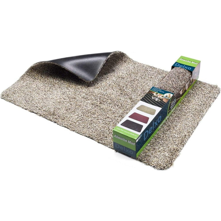 Delxo 24 x 36 Inch Magic Doormat Absorbs Mud Doormat No Odor Durable  Anti-Slip Back Low-Profile Entrance Door Mat Large Cotton Shoe Scraper Pet  Mat