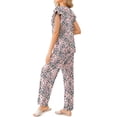thumbnail image 3 of Fantaslook Flower Womens Pajamas Sets Two Piece Casual Lounge Sets Ruffle Sleeve Tops Wide Leg Pants with Pockets Summer Sleepwear Travel Outfits, 3 of 8