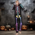 thumbnail image 2 of HJYCHN Suits Halloween Family Pajamas Family Pajamas Matching Sets Skeleton Print Hooded Zip Front Long Sleeve Full Length Homewear, 2 of 8