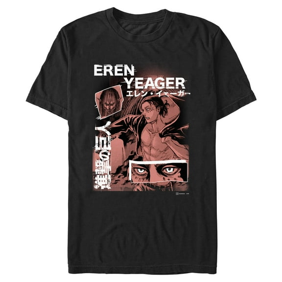 Mens Attack on Titan Red Eren Collage T Shirt
