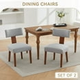 thumbnail image 5 of Set of 2 Modern Armless Dining Chairs in Linen Fabric with Curved Backrest and Solid Wooden Legs for Living Room，Gray, 5 of 17