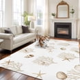 thumbnail image 2 of Ocean Beige Coral Area Rugs 8'x10', Washable Small Throw Rugs for Living Room Patio, Summer Coastal Starfish Conch Nautical Indoor Outdoor Rug Non-Slip Low Pile Carpet Runner Reversible Floor Mats, 2 of 8
