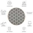 thumbnail image 5 of Safavieh Courtyard Alyssa Geometric Indoor/Outdoor Area Rug, Anthracite/Beige, 7'10" x 7'10" Round, 5 of 9
