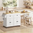 thumbnail image 2 of HOMCOM Kitchen Island with Expandable Table, Rolling Kitchen Cart on Wheels, 2 of 10