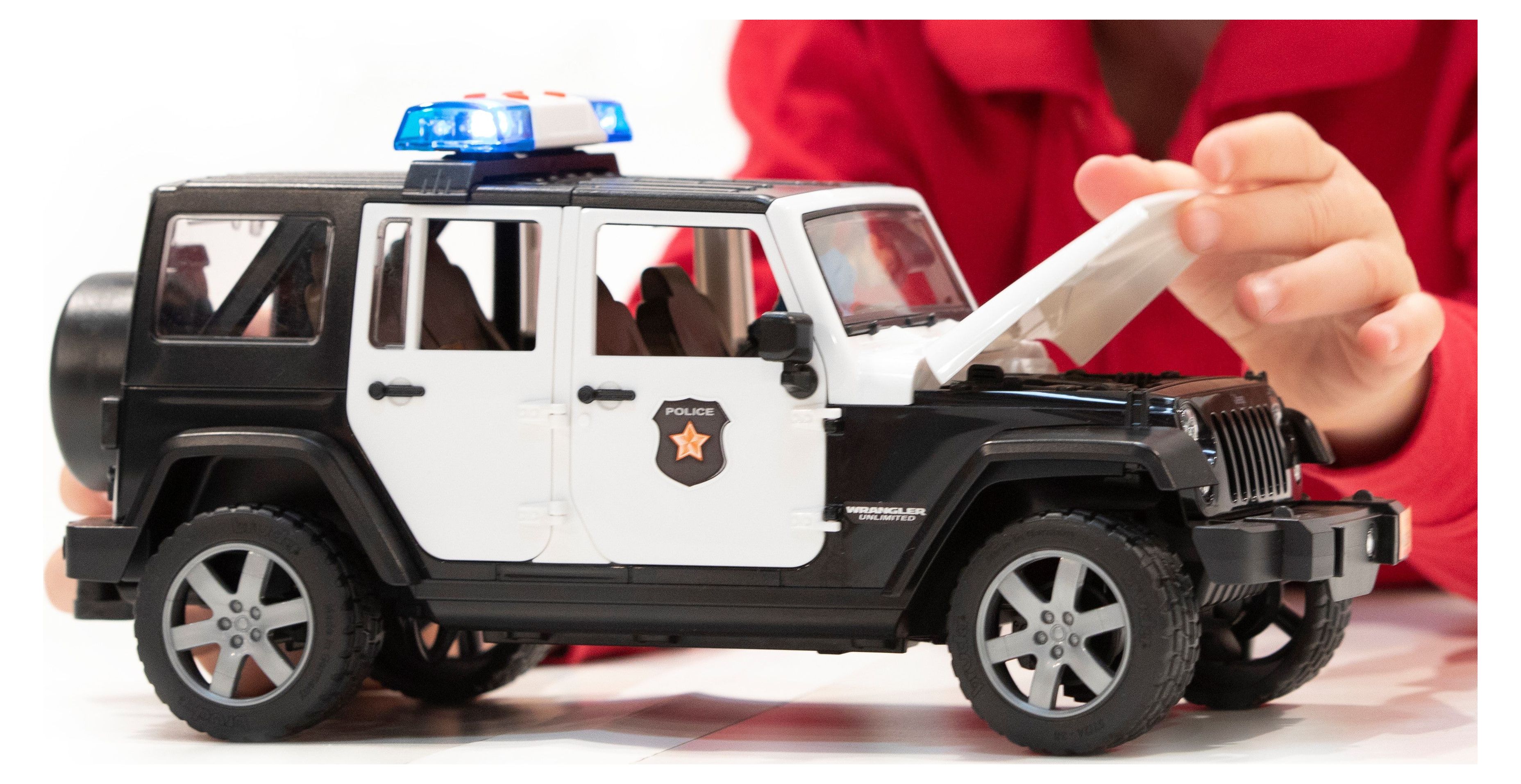 Bruder 02526 Jeep Rubicon Police Car + Light Skin Policeman - image 2 of 5