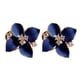 thumbnail image 1 of GOOHOCHY Un par de aretes Pendientes elegantes en forma de camelia Joyería de aleación con patrón floral de moda para mujeres y niñas (azul), 1 of 7