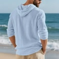 thumbnail image 4 of BLCHUNen Long Sleeve Shirts for Men Pullover Button Loose Breathable Lightweight Quick Drying Casual Beach Relaxed Fall Tops, 4 of 9
