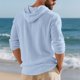thumbnail image 4 of pstuiky mangas largas para hombre, Suéter playero informal de manga larga con capucha y cordón ajustable para hombre camisetas de hombre m, 4 of 9