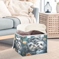 thumbnail image 5 of WOBOGO Cute Gray Lhasa Apso Dogs Large Collapsible Storage Box Flip Lid Fabric Decorative Organizer Container Basket with Handles 16.5×12.6×11.8in, 5 of 7