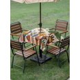 thumbnail image 4 of Outdoor Tablecloth with Umbrella Hole for Patio/Picnic/Party/Camping, Children's Day Waterproof Table Cloth Square Cover Washable, Cartoon Handprint Butterfly Retro Beige (60"x 60"), 4 of 8