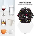 thumbnail image 6 of Lsque Colorful Geometry Pattern 4" Drink Coasters Set of 4, PVC Leather Absorbent Coasters, Table Coaster Set Decorative Coffee Cup Coasters Housewarming Gift -Hexagon, 6 of 6