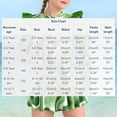 thumbnail image 3 of hengsof Girls' Long Sleeve Split Swimsuit, Fashionable Ruffle Print Marine Sports Conservative Skirt Swimsuit Suit, Suitable for The Seaside Beach Children 2-12 Years Old, 3 of 7