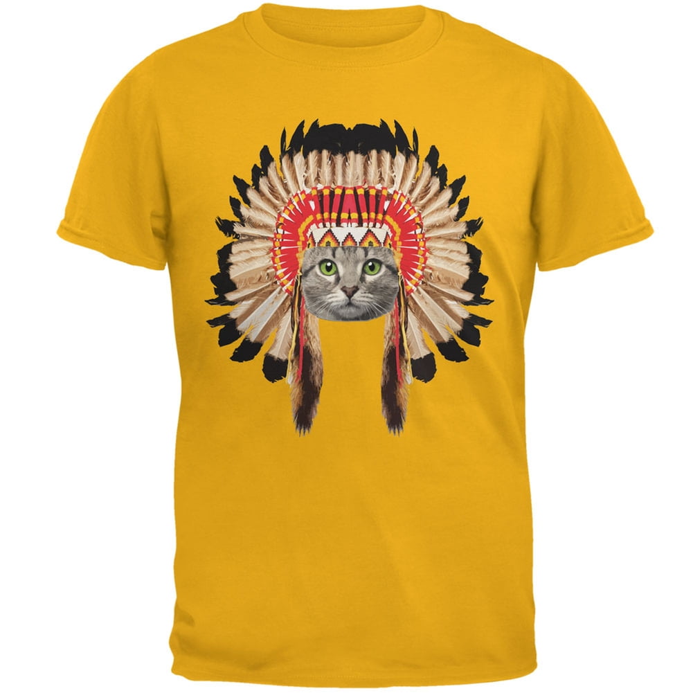 Thanksgiving Funny Cat Native American Gold Adult T-Shirt | Walmart Canada Thanksgiving Funny Cat Native American Gold Adult T-Shirt | Walmart Canada