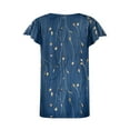 thumbnail image 4 of Womens Tops Dressy Floral Printed Short Sleeve V Neck T-Shirts Loose Pleated Summer Tops Dressy Blouses Casual Bohemian Tops, 4 of 5