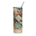 thumbnail image 5 of Generic 20oz Tumbler with Straw - Abstract Southwestern Design (E), White, Stainless Steel, 5 of 5