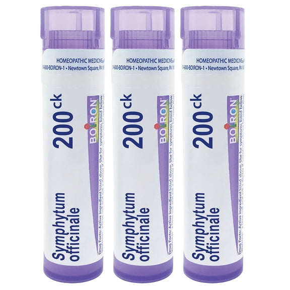 Boiron Symphytum Officinale 200CK, Homeopathic Medicine for Symptoms Of Bone Trauma, 3 Count (3 x 80 Pellets)