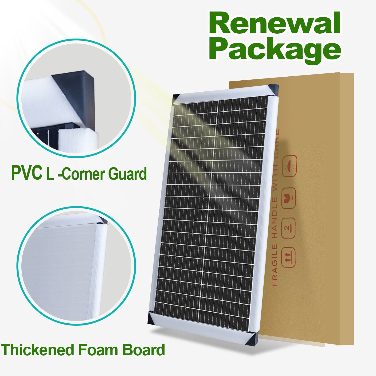 RVPOZWER 500W Solar Panel 5pcs 100 Watt 12 Volt, High-Efficiency Monocrystalline PV Module Power Charger for RV Marine Rooftop Farm Battery Off-Grid Applications, 5pcs 100W Solar Panel
