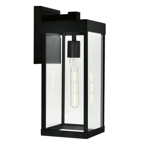 CWI Lighting Windsor 1 Light Modern Black Metal Outdoor Wall Light