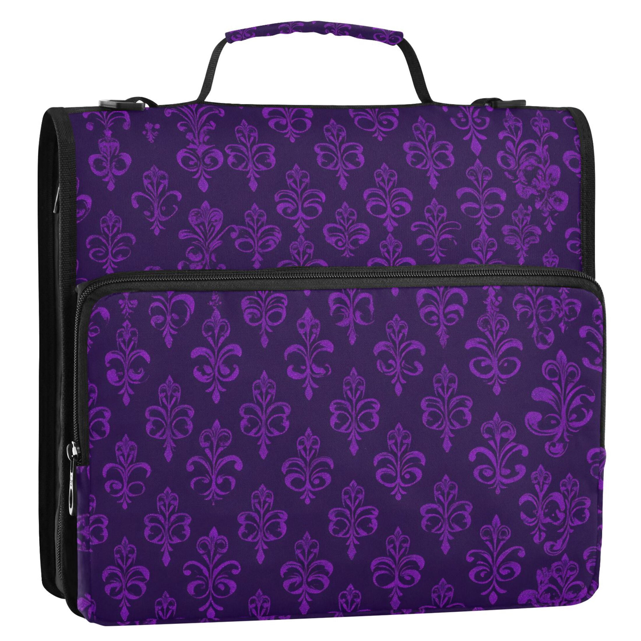 ALAZA Zipper Binder Mardi Gras Art Pattern 3 Ring Trapper Keeper File Folder Organizer Bag