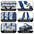 thumbnail image 3 of Teacher Tote Bag,Pioneer Flower Floral Print Pattern Teacher Utility Tote Bag,Large Work Tote Bags for Women with Multiple Pockets,Top Zipper Closure,13.8x10.6x6.7 Inch, 3 of 5