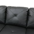thumbnail image 4 of Hommoo Living Room Furniture Sets, Faux Leather Modern Sectional Sofa, L Shaped 4-Seat Couch Sofa for Home, Apartment, Dorm, Black(No Ottoman), 4 of 6