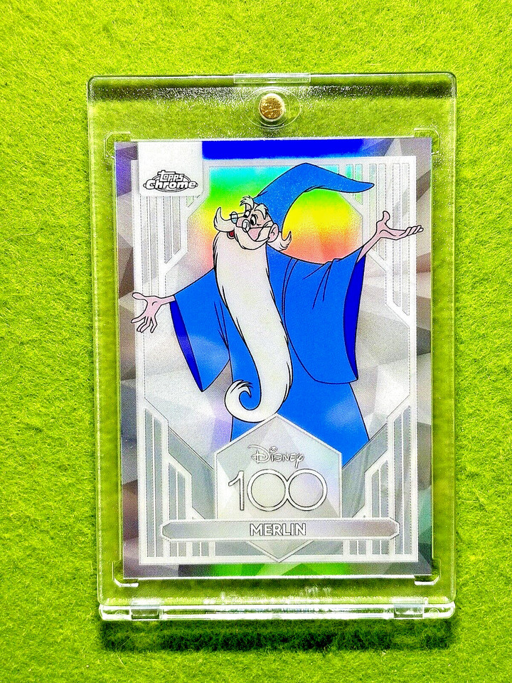 MERLIN Disney 100 REFRACTOR Card SILVER PRIZM 2023 Topps Chrome SP Lorcana USA