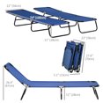 thumbnail image 3 of Outsunny Ensemble de 2 Chaises Longues d'Extérieur Pliantes, Dossier Réglable, Bleu, 3 of 10