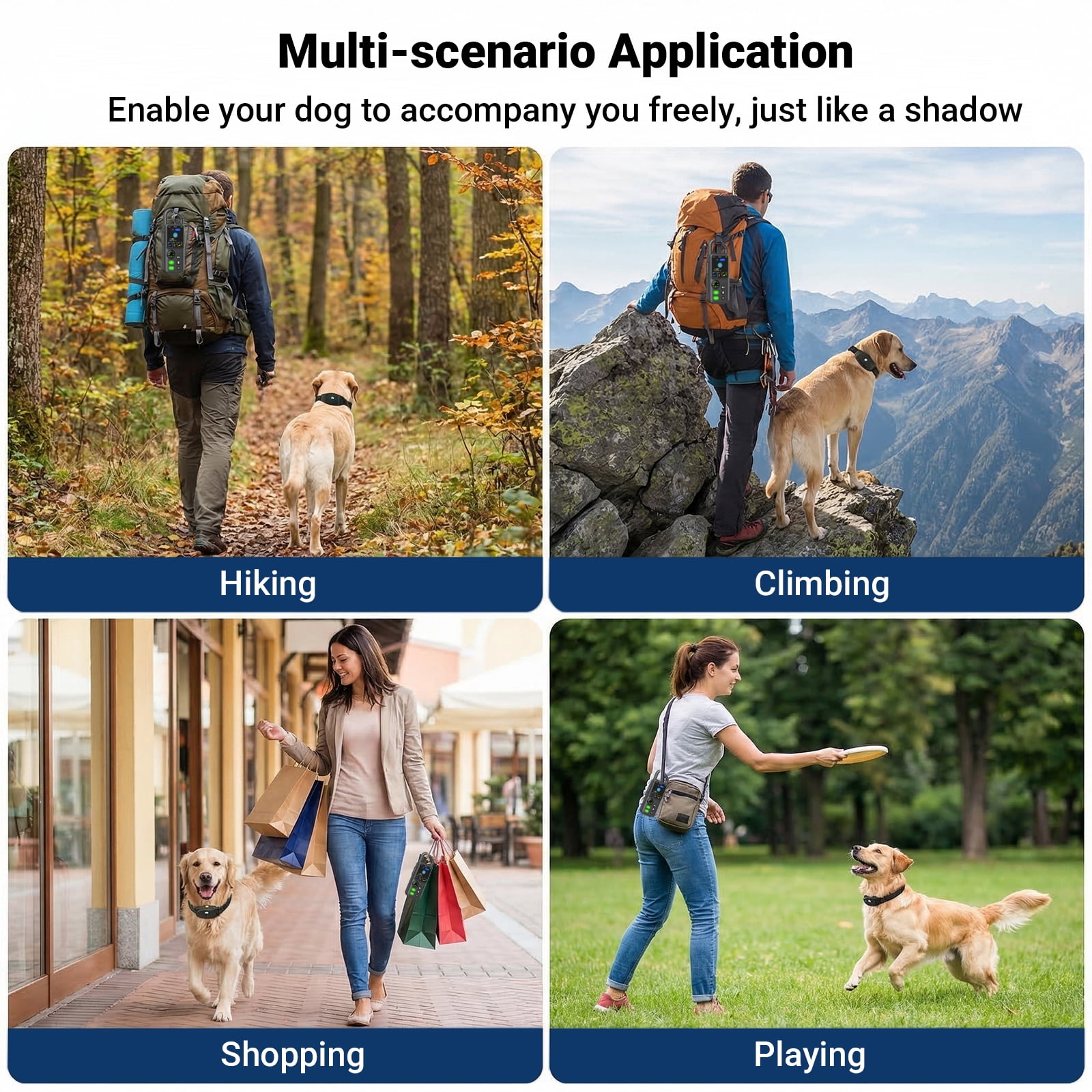 Wireless Dog Fence for Dog with Remote Training Invisible Fence Collar, 8 Adjustable Range, Up to 3300ft Training Area, Waterproof Vibrating Collar