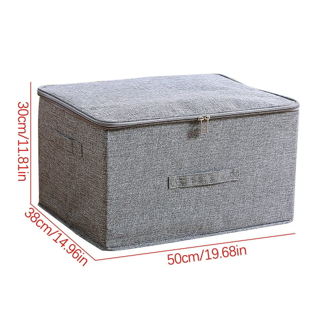 CEHVOM Cotton And Linen Storage Box Zipper Storage And Organization Box Fabric Covered Storage Box Folding Sealed Box Storage Box Clearance