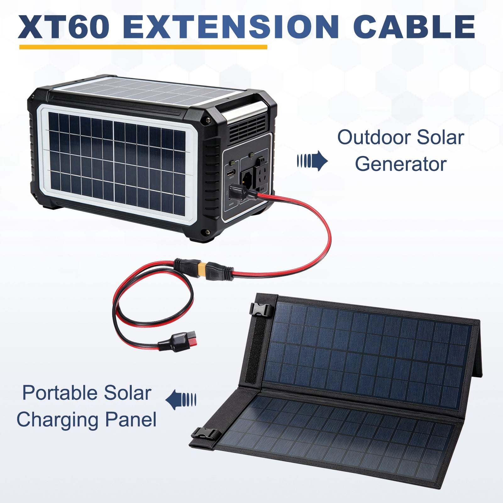 Uxcell 600VDC XT60i Extension Cable, 6.6FT XT60i Female to Battery Connector Single-pole Red and Black Plug Connector Cable for RC Battery Portable Power Station Solar Panel