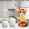 thumbnail image 5 of Bextsrack Fruit Basket for Kitchen Countertop, 2-Tier Vegetable Fruit Bowl with Banana Hanger, White, 5 of 7