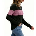 thumbnail image 5 of idosla Womens Sweaters Trendy Color Block Tops Long Sleeve Shirts Fall Outfits Early Fall Fashion 2025 Winter Clothing (Purple, M), 5 of 7
