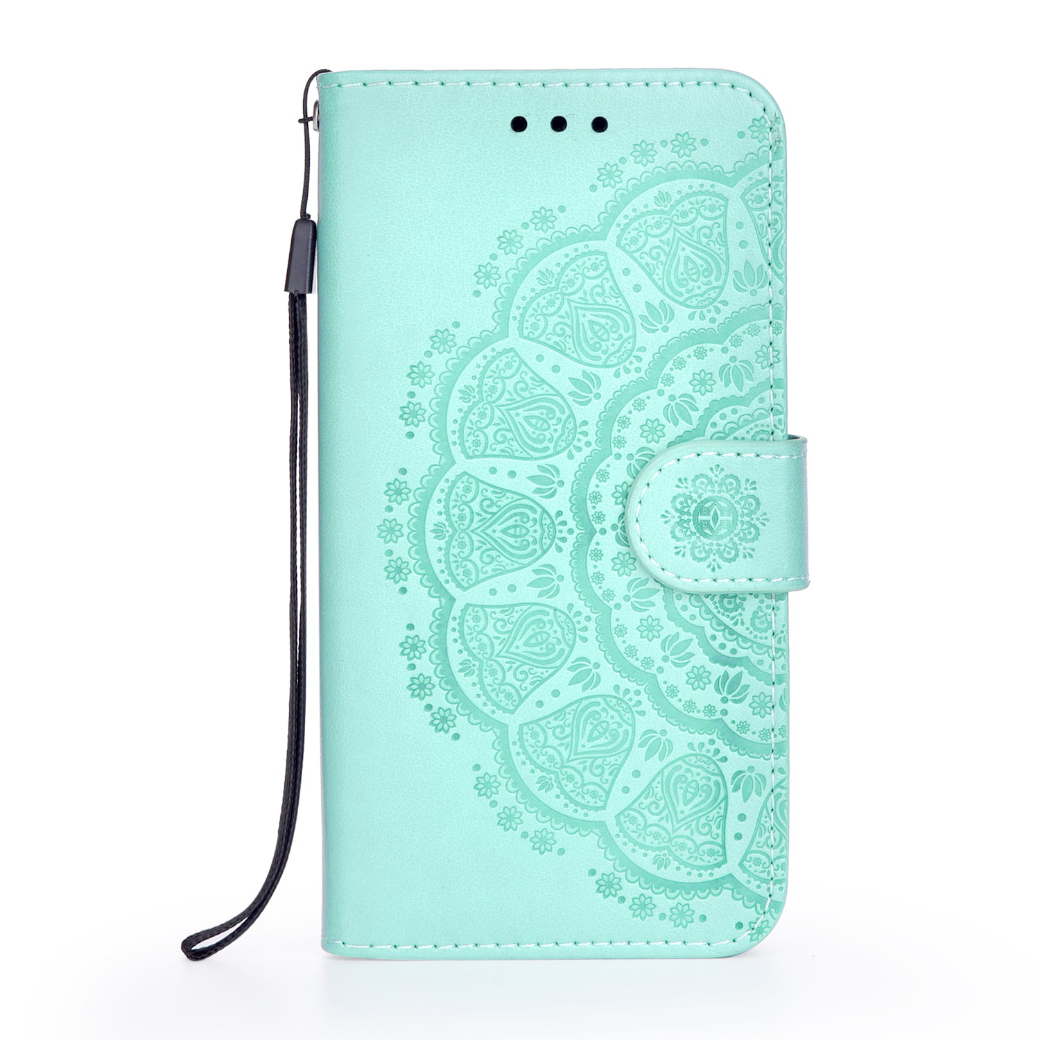 IKASEFU Emboss butterfly Flower Floral Pu Leather Wallet Strap Case Card Slots Shockproof Magnetic Folio Flip Kickstand Feature Protective Soft Bumper Cover Case Compatible with Huawei honor 8X,blue