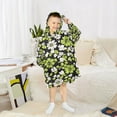 thumbnail image 6 of FORMRS Wearable Blanket Hoodie with Sleeves for Kids Cozy Flannel Sweatshirt, Green Flower Pattern, 6 of 7