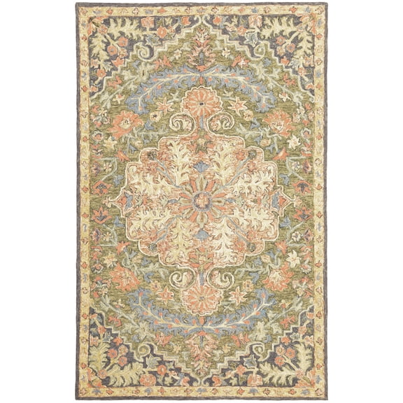 Moretti Dulce Area Rug 28401 Casual Blue Rings Bulbs 8' x 10' Rectangle