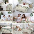 thumbnail image 5 of 3 Piece Eucalyptus Duvet Cover Set Queen Size,Microfiber Comforter/Quilt Cover with Corner Ties and 2 Pillowcases,Sage Green Botanical Leaf Pink Flower Farm All Season Bedding with Zipper Closure, 5 of 8