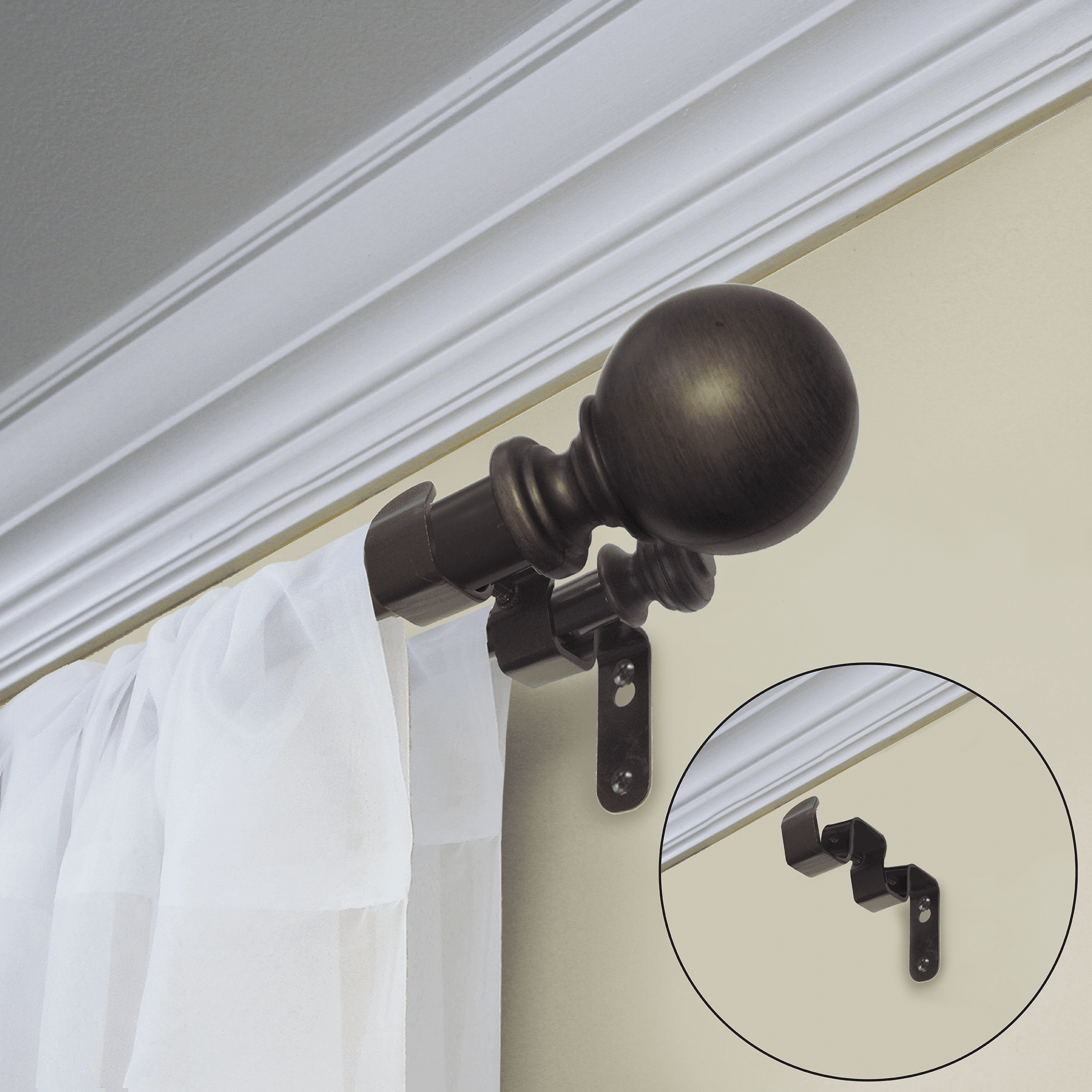 Mainstays Pair of Double Rod Converter Rod Brackets Bronze finish