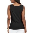 thumbnail image 2 of Karen Scott Women's Square-Neck Cotton Tank Top Deep Black Size XXL, 2 of 2