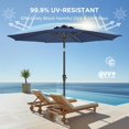 thumbnail image 2 of 9ft Outdoor Patio Umbrella - Market Table Pool Deck Umbrella UPF50+ UV Protection with Push Button Tilt, Crank and 8 Sturdy Ribs (Navy Blue, No base), 2 of 12
