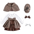 thumbnail image 3 of RMGVDSD Girls Dresses Kids Famous Outfit Accessories Set Cute Girls Long Sleeve Dress With Hat Sets For Party Dress Up Clothes Cute Girls Outfit, 3 of 9