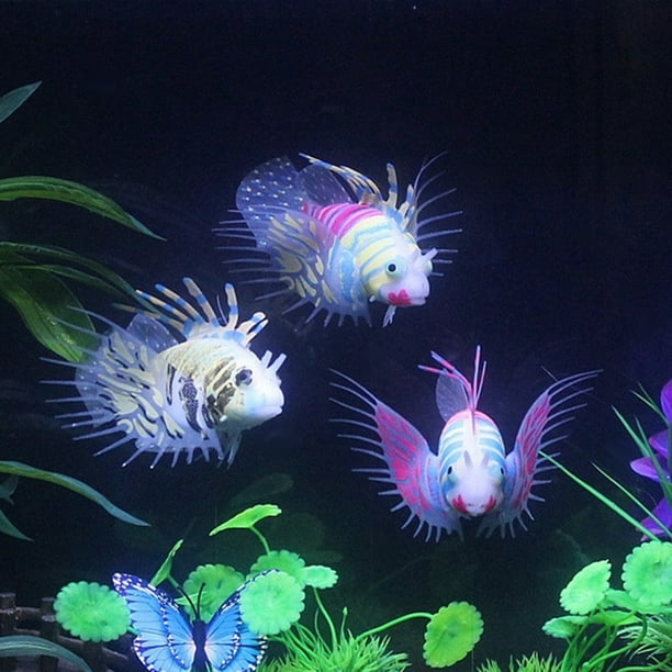 The Dark Artificial Goldfish Aquarium Decoration Luminous Lionfish