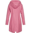 thumbnail image 3 of Jackets Women Solid Rain Jacket Outdoor Plus Size Waterproof Hooded Raincoat Windproof Womens Spring Jacket on Clearance, 3 of 3