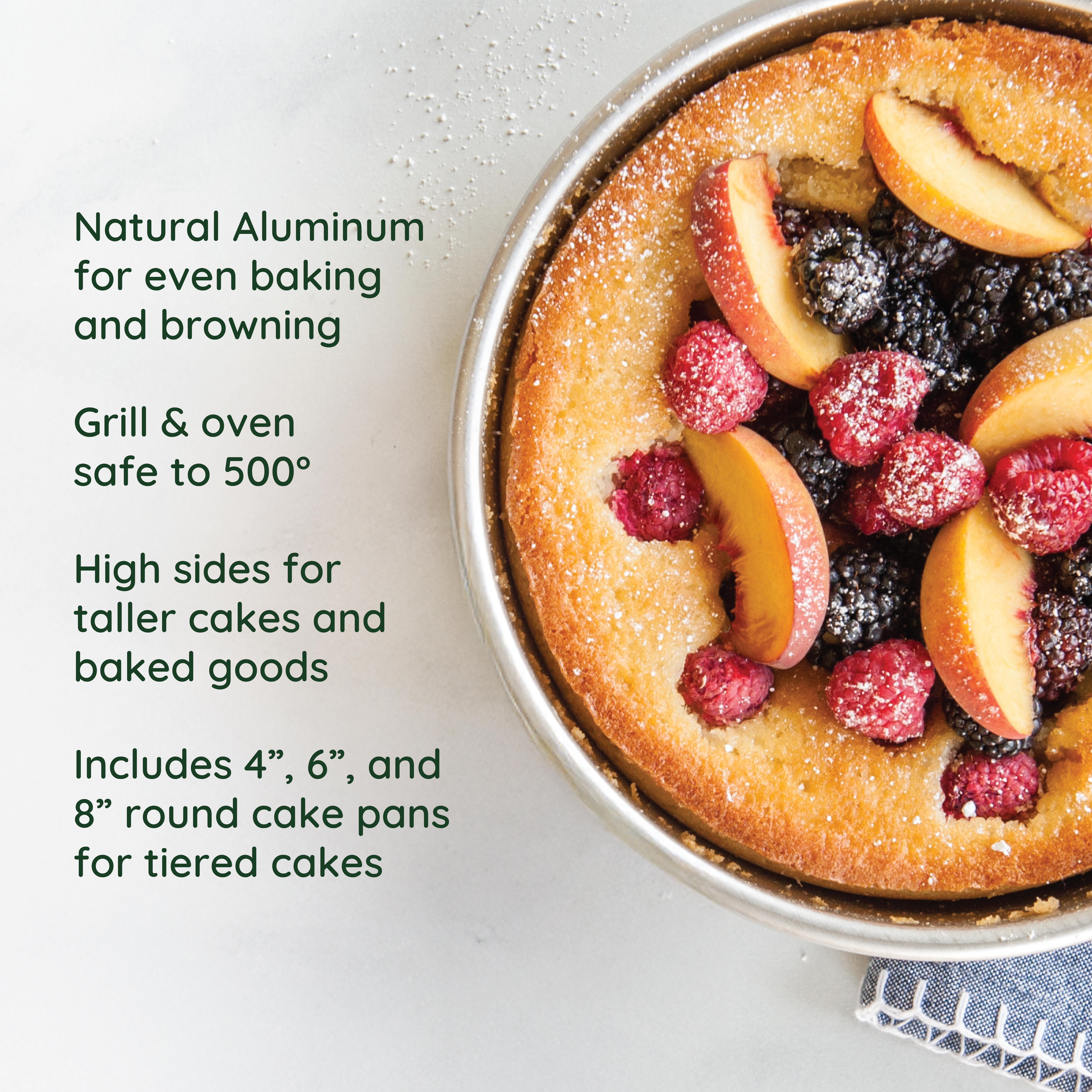 Nordic Ware 3pc Round Cake Pan Set; 8", 6", 4"