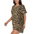 thumbnail image 2 of Haiem Leopard Print Pattern Pajama Set for Women 2 Piece Lounge Set Short Sleeve Tops and Shorts Soft Sleepwear-X-Large, 2 of 7