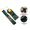 thumbnail image 3 of WIRESTER Lipstick Chapstick Holder Keychain Neoprene Lip Balm Holder Cover With Wristlet Keychain Lanyard for Women - Teal Bohemian Flowers Compass, 3 of 6