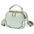 thumbnail image 1 of Nuevo bolso cuadrado pequeño simple a cuadros para mujer, bolso de hombro tipo bandolera de cuero artificial, 1 of 5