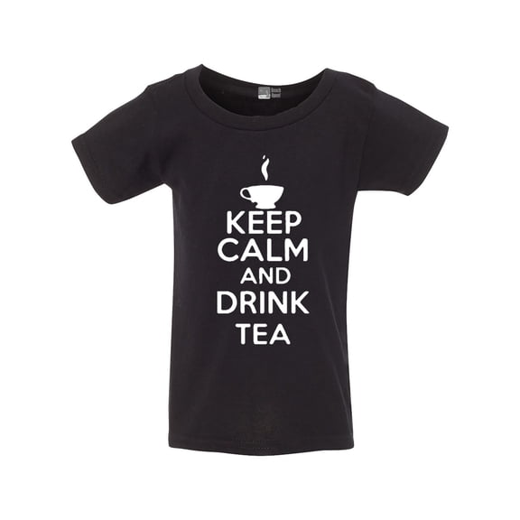 Keep Calm And Drink Tea Beverages Funny Toddler Kids T-Shirt Tee