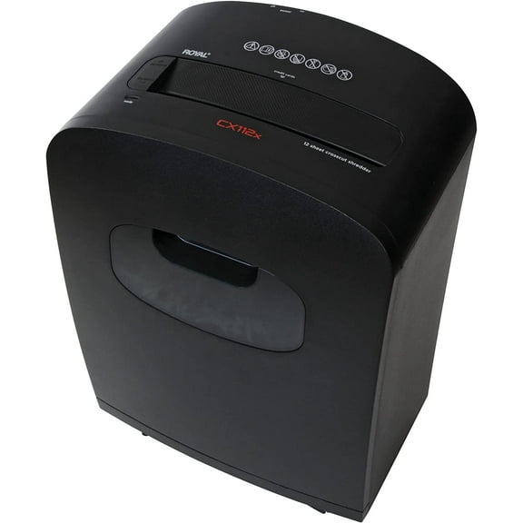 Royal 112MX 12-Sheet Cross-Cut Shredder Shreds CD's with Console, Black