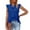 Blue, variant on MESSUEN Sleeveless Shirts for Women Front Tie Top V-neck Flounce Tank Tops for Women Casual Solid Sleeveless Chiffon Blouses Ruffle Elegant Vest Women's Shirts Women Basic Tops Black L